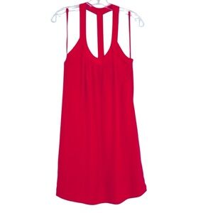 Banana Republic Silk Hot Pink Open Back Dress L
